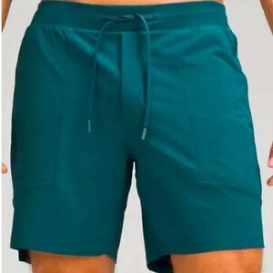 Lululemon Mens License To Train Linerless Short Size L Blue Athletic Workout